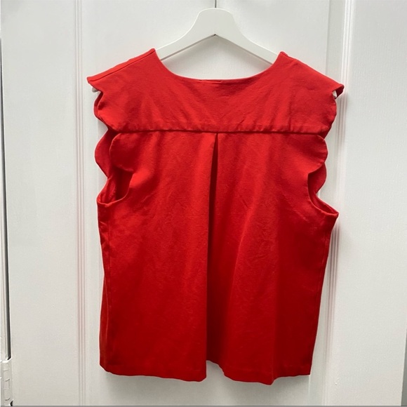 Anthropologie Akemi Kin Embroidered Scalloped Sleeve Top Boho M - Picture 7 of 8